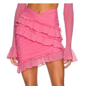 MAJORELLE Macey Mini Skirt in Bubblegum Pink XXS